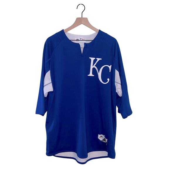 MLB MAJESTIc Kansas City Royals high neck jersey XL - Picture 1 of 7